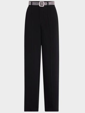 Cinq à Sept ZP1000A1319Z Women's Heatset Belt Ester Pants Size 0/XS Black NWT